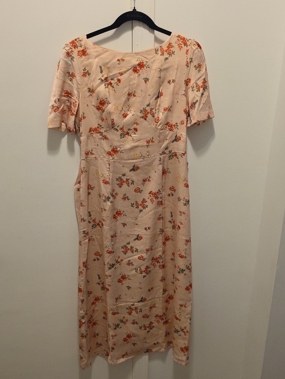 RIHOAS Peach Floral Midi Dress